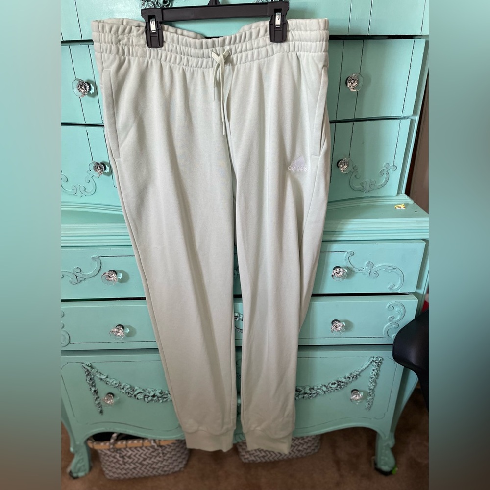 L Adidas track pants light green